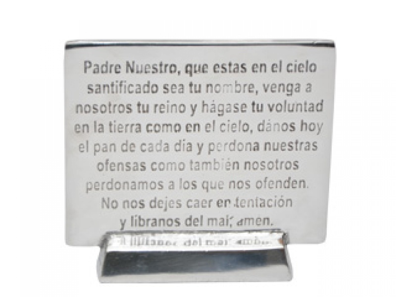 PLACA PADRE NUESTRO CON BASE MED